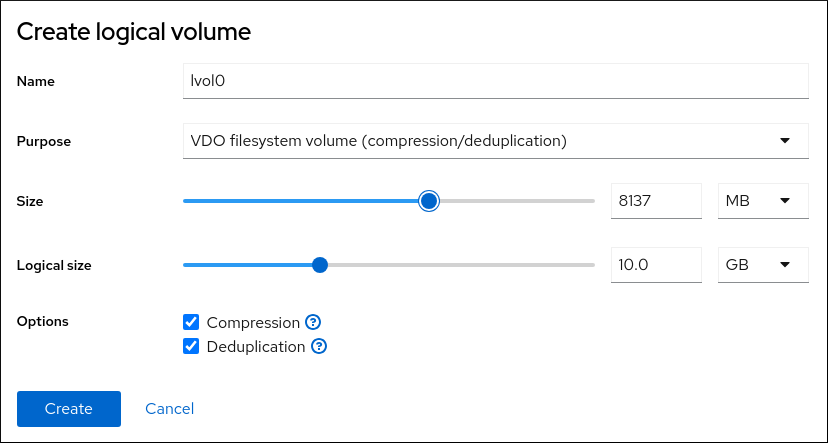 Create a VDO volume