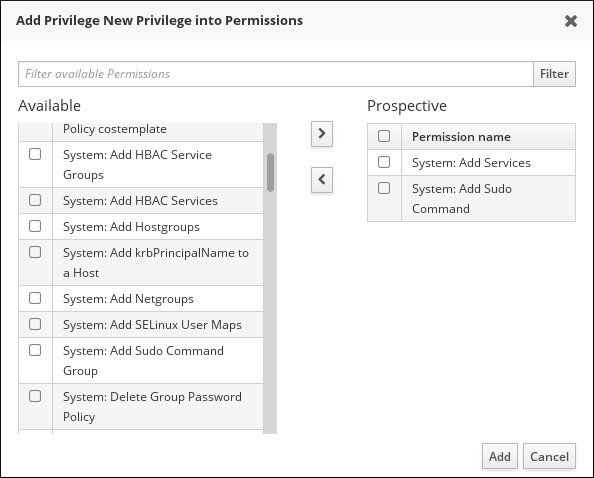Selecting Permissions