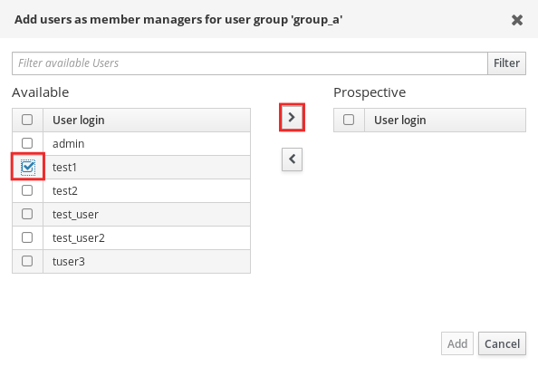 グループがメンバーマネージャーユーザーを追加