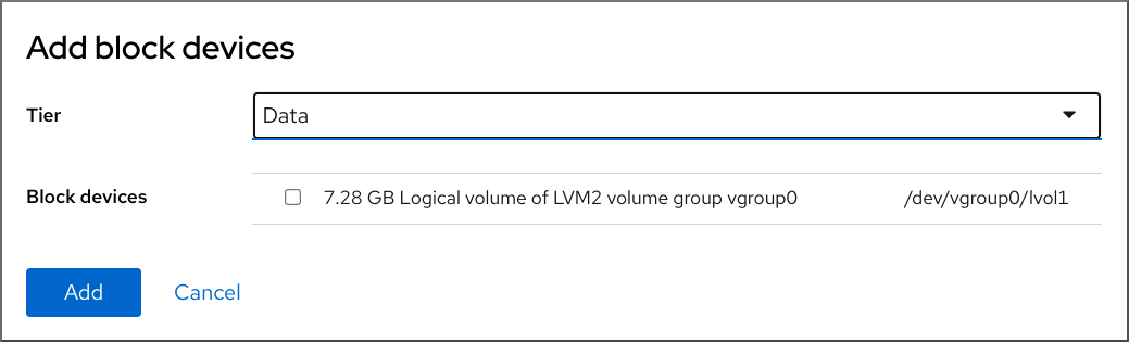 Image displaying the Add block devices dialog box.