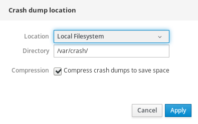 web console crashdump target