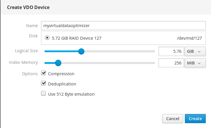 cockpit create vdo dialog