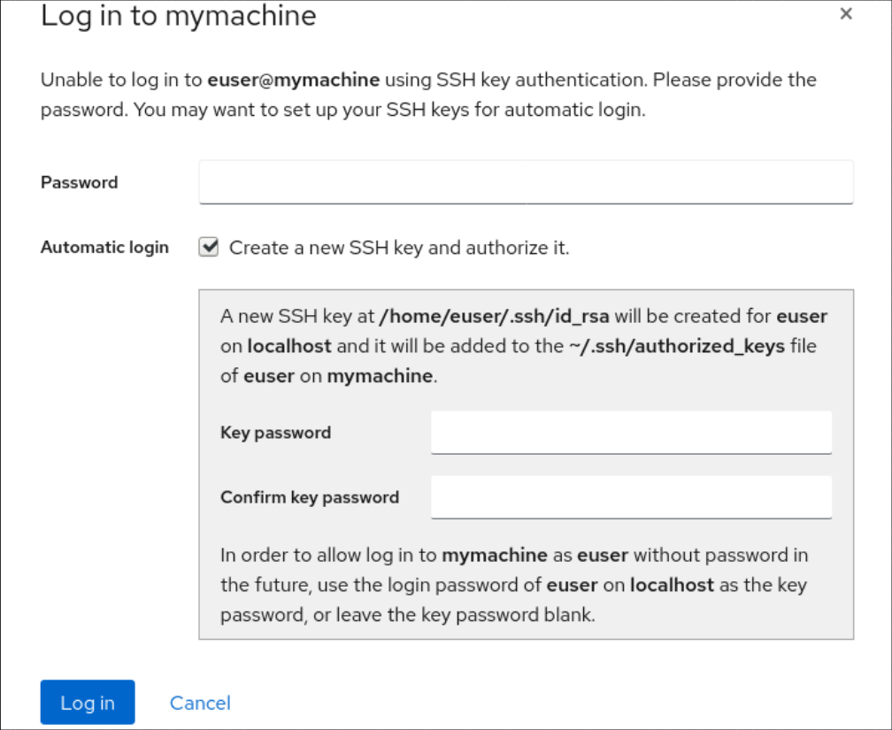 cockpit ssh key add from login