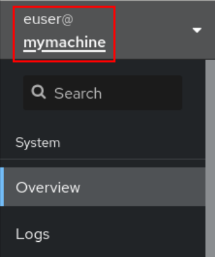 cockpit username dropdown