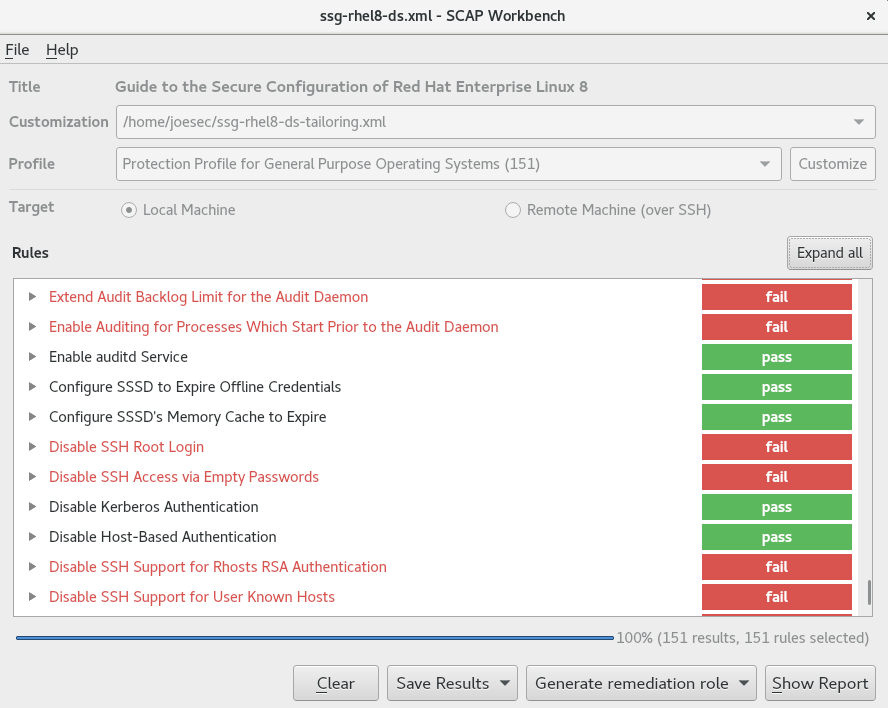 scap workbench results