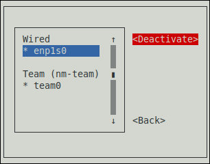 nmtui Deactivate a Modified Connection