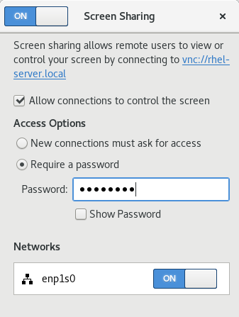 screen sharing 4 password