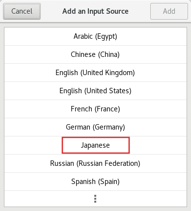 Languages menu
