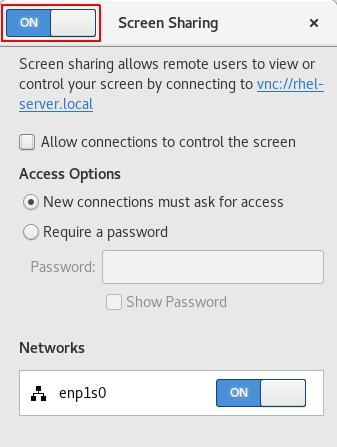 mac os x turn on encryption for screen sharing