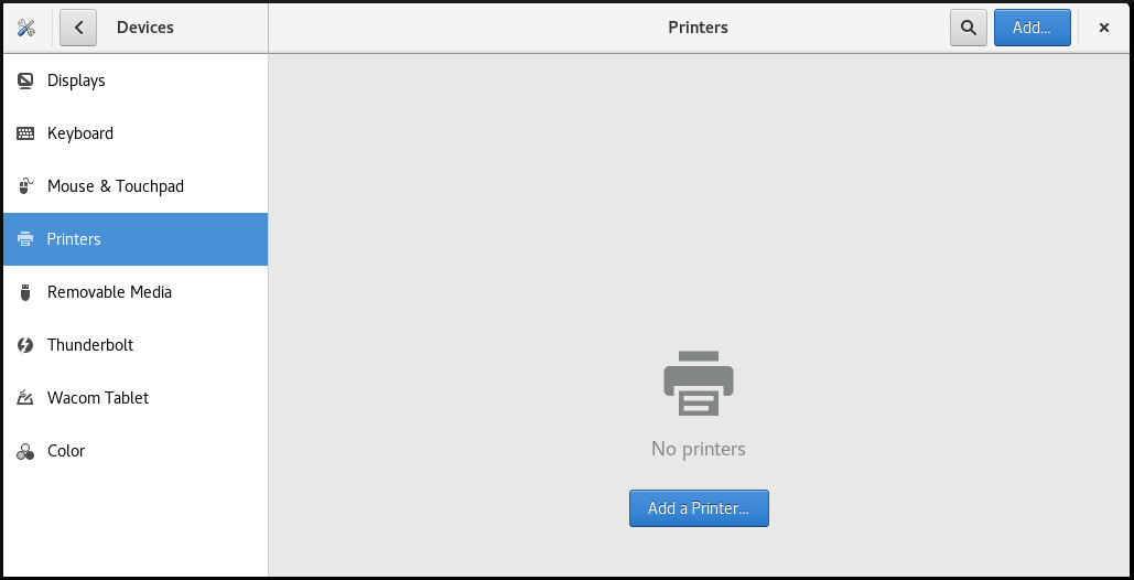 gnome control center add printer