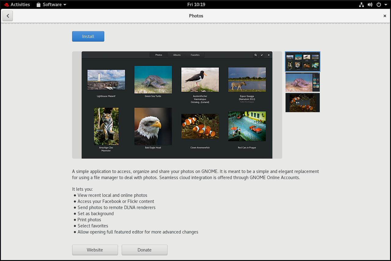 gnome software install photos2 new