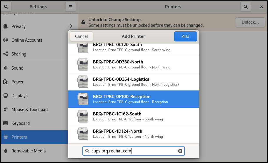 GNOME 控制中心添加网络打印机确认 9