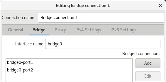 ajouter un nic au pont dans l'éditeur de connexion nm