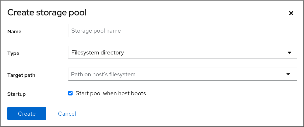 Image displaying the Create storage pool dialog box.