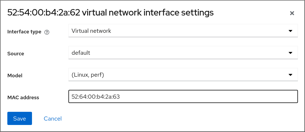 Image displaying the various options that can be edited for the selected network interface.