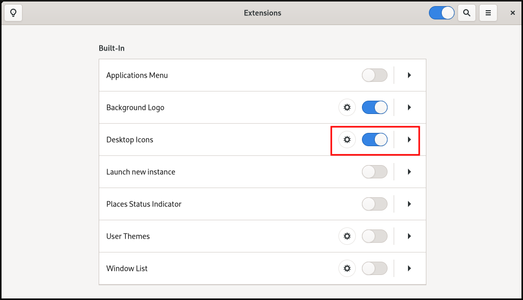 Enabling desktop icons in GNOME Standard