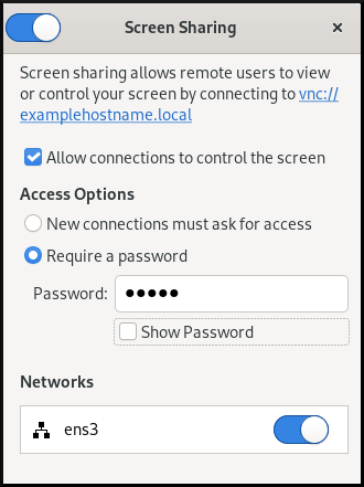 screen sharing 4 password