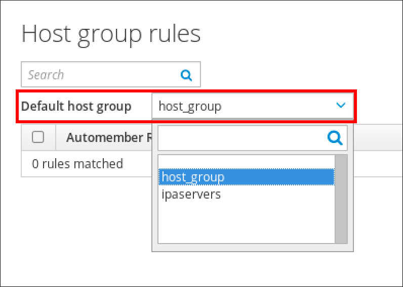 Setting a default host group