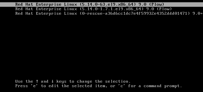 kernel bootmenu rhel9