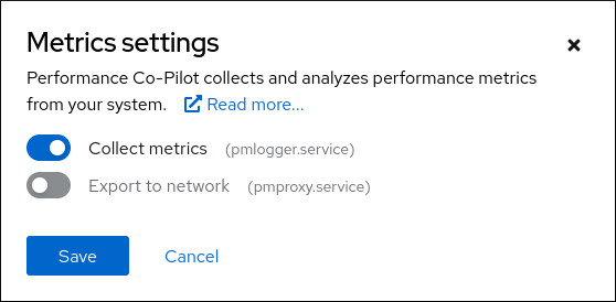 Metrics settings