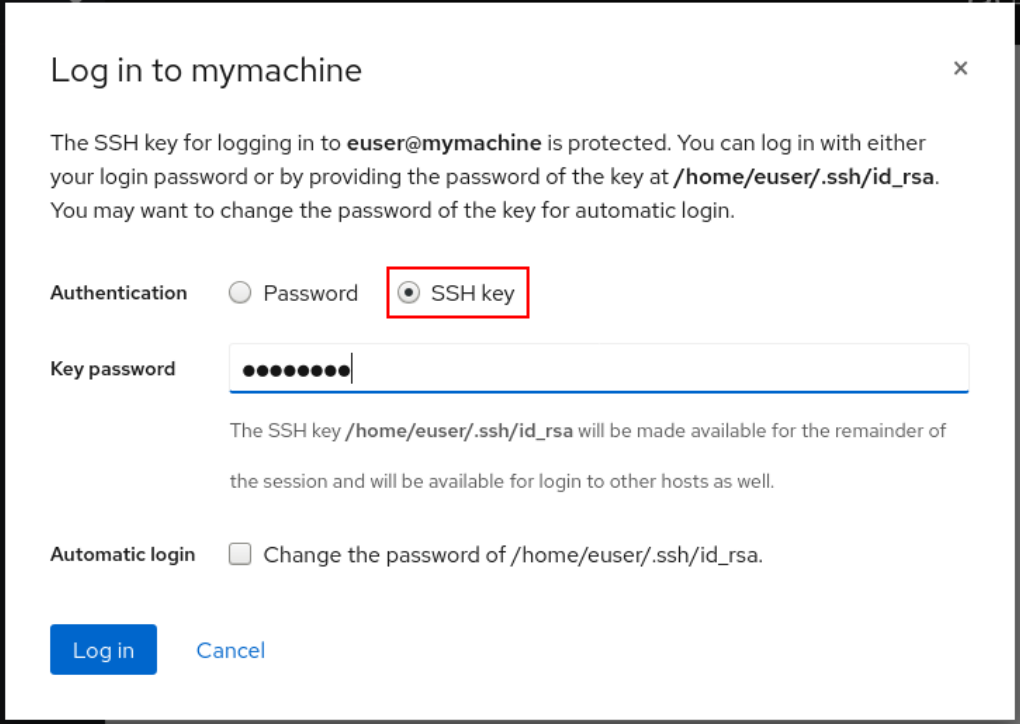 cockpit ssh login dialog