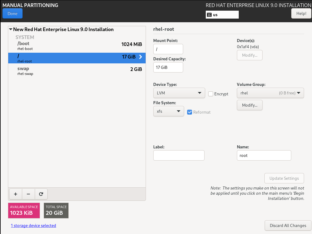 Customizing partitions.