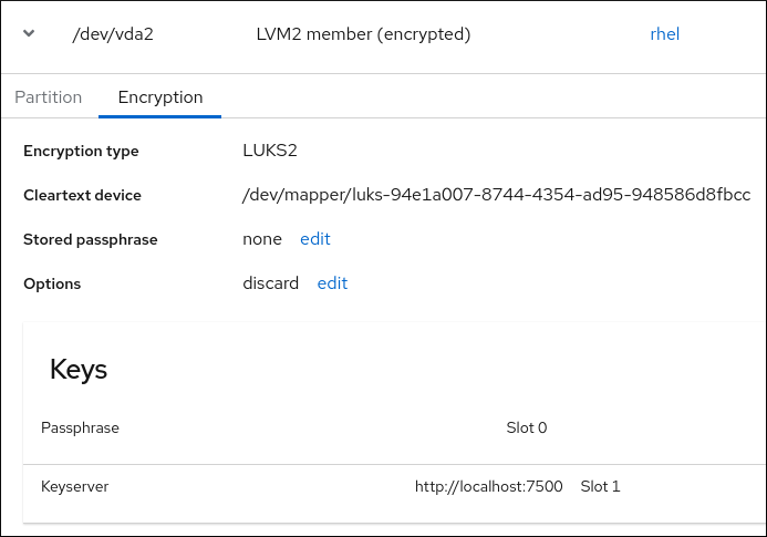 RHEL web console: A keyserver key is listed