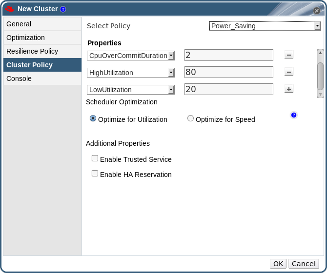 Editing a cluster's load balancing policy.