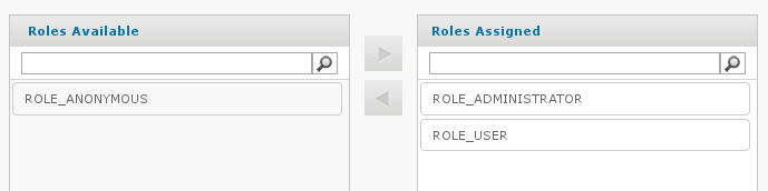 JasperReports user roles