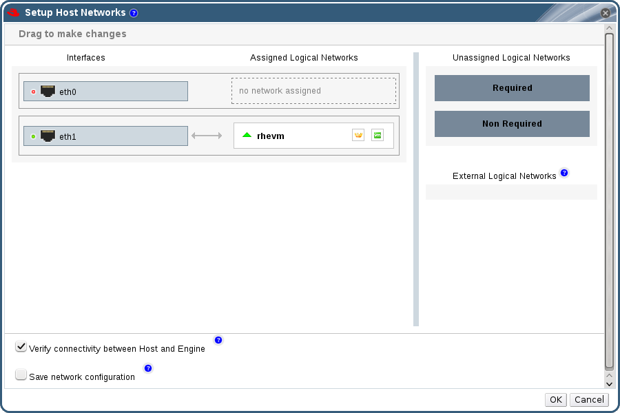 The Setup Host Networks window