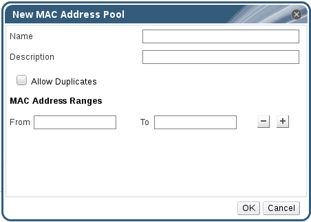 The New MAC Address Pool Window