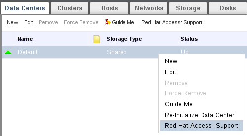 Right-clicking on a context menu to access Red Hat Support Plug-in