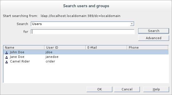 LDAP SearchUsers