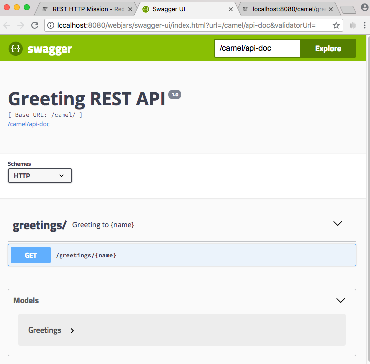 REST API Swagger page