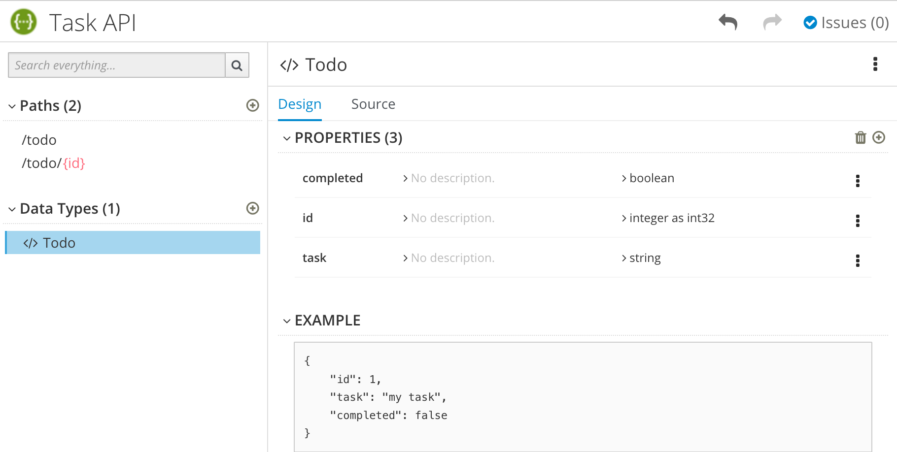 apidesigner 数据类型 schema