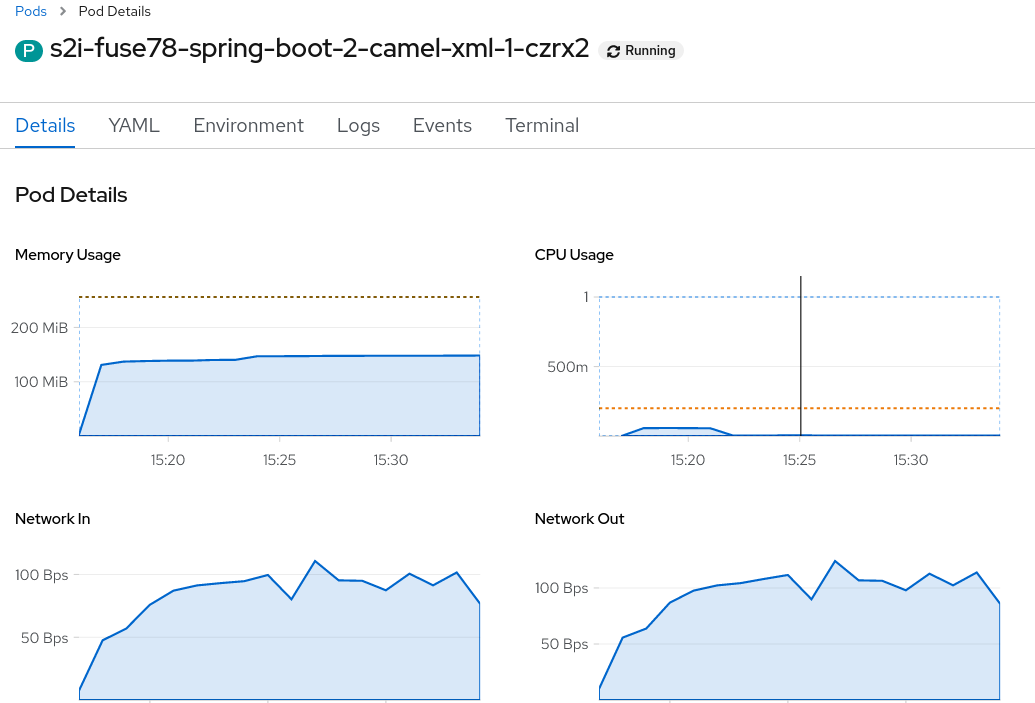 Spring Boot Camel XML pod details