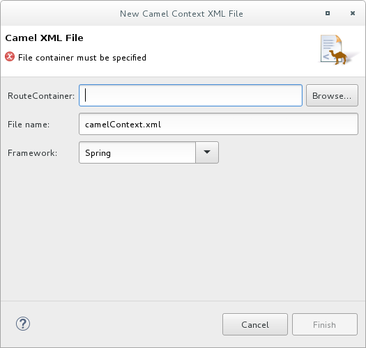 Camel XML ファイルウィザード