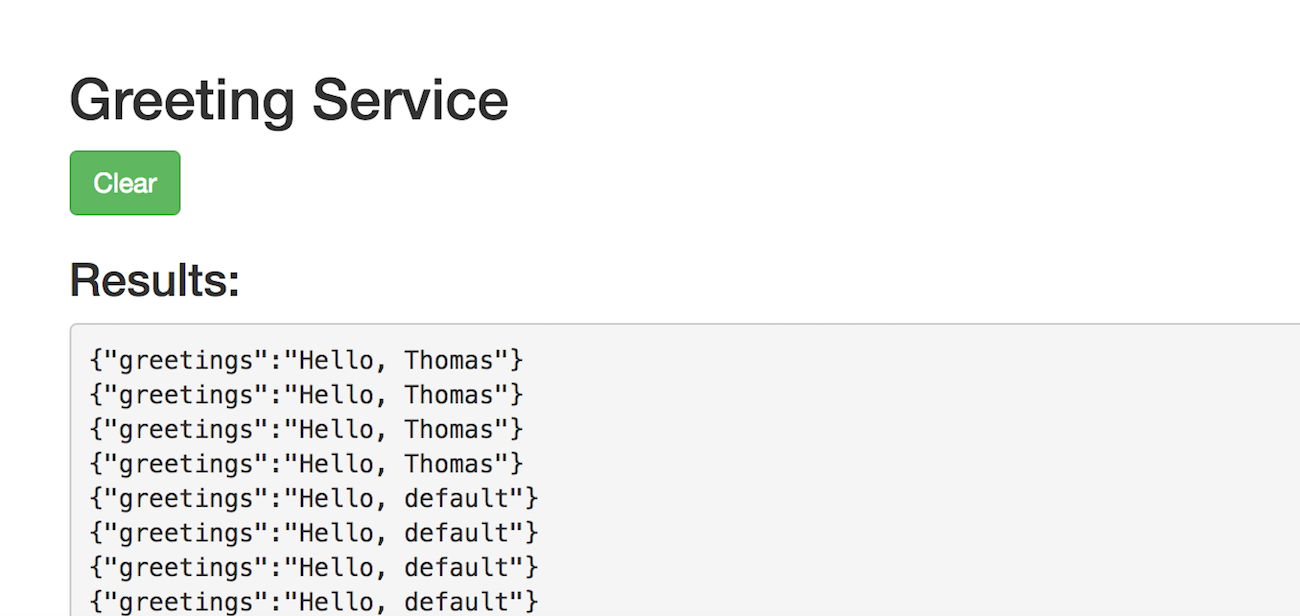 Changes in greeting service output