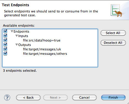 Example Test Endpoints page