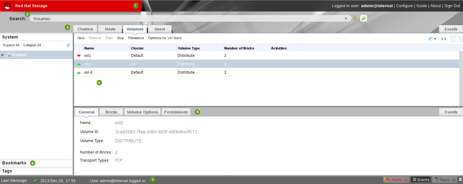 Graphical User Interface Elements of the Administration Portal