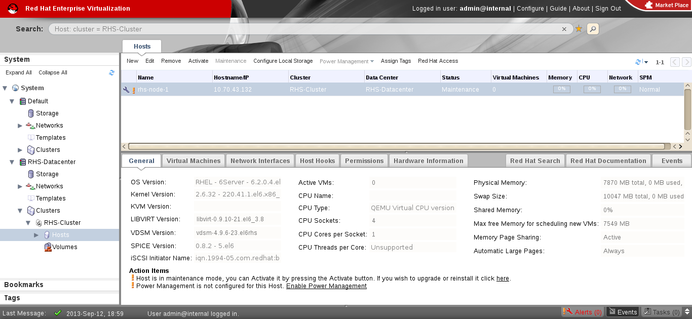 Red Hat Storage Node before Upgrade