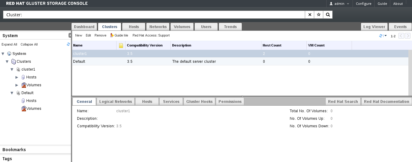 Graphical User Interface Elements of the Administration Portal