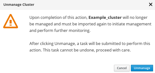 unmanage cluster3