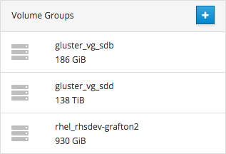 The Volume Groups section on the Storage Dashboard
