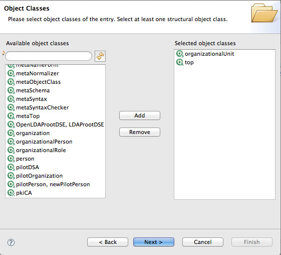 adding organizationalUnit Object Class