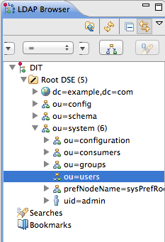 directory information tree in the LDAP browser