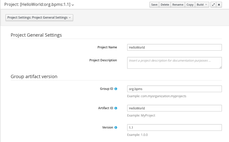 Project Editor with the HelloWorld Project Properties.