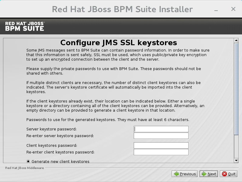 JMS configuration.