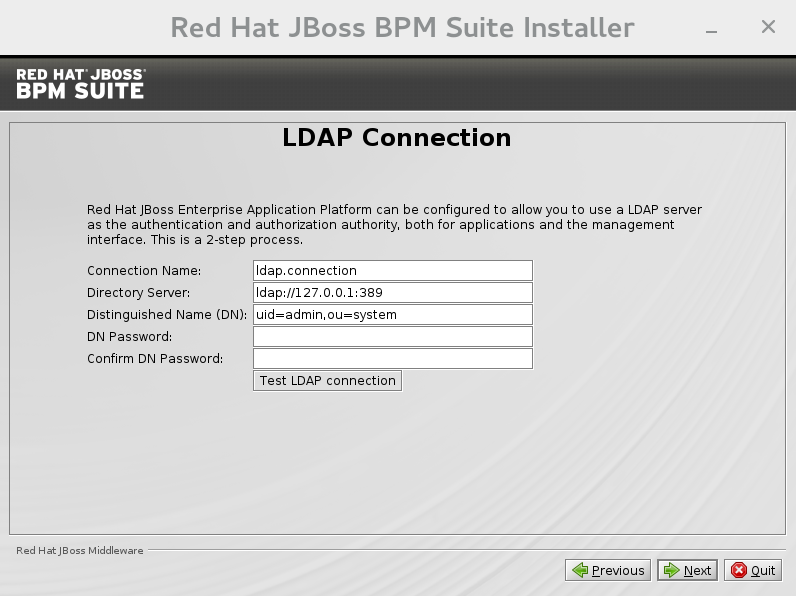 LDAP connection configuration.