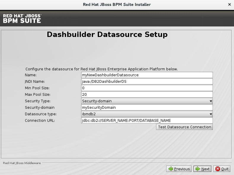 Configuring Dashbuilder data source.